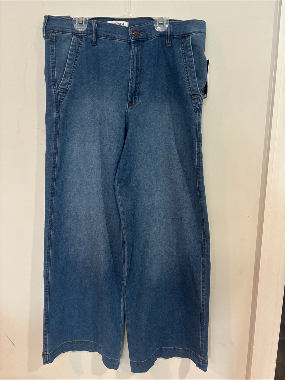 Nine West women’s wide leg Jeans - Blue Denim